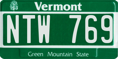VT license plate NTW769