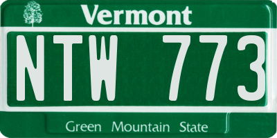 VT license plate NTW773