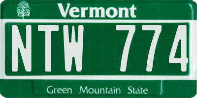 VT license plate NTW774