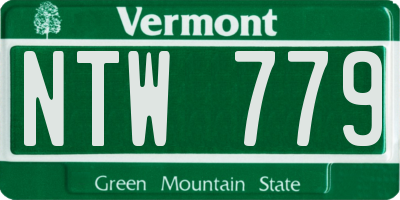 VT license plate NTW779