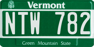 VT license plate NTW782