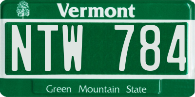 VT license plate NTW784