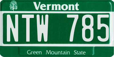 VT license plate NTW785