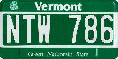 VT license plate NTW786