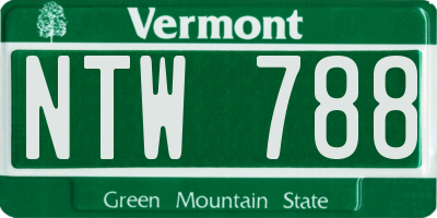 VT license plate NTW788