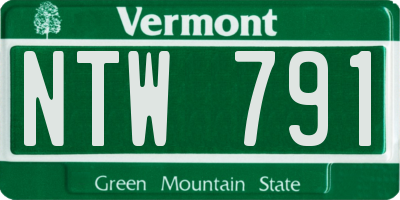 VT license plate NTW791