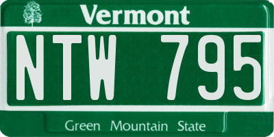 VT license plate NTW795