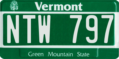 VT license plate NTW797