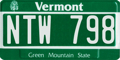VT license plate NTW798