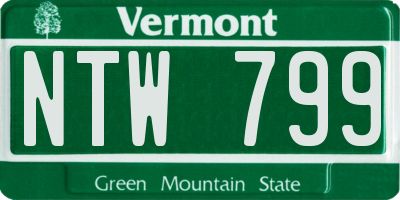 VT license plate NTW799