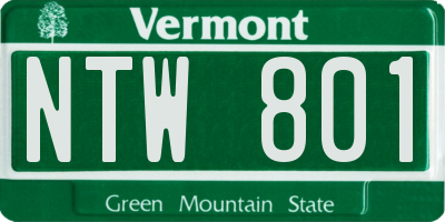 VT license plate NTW801