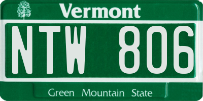 VT license plate NTW806