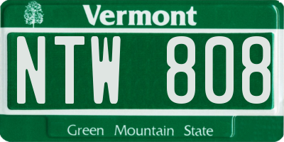 VT license plate NTW808