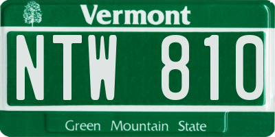VT license plate NTW810