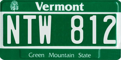 VT license plate NTW812