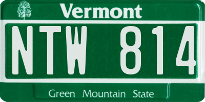 VT license plate NTW814