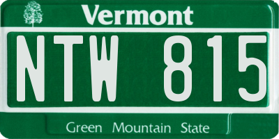 VT license plate NTW815