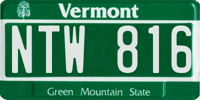 VT license plate NTW816