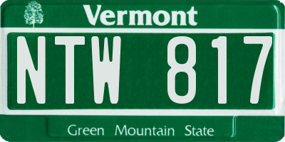 VT license plate NTW817