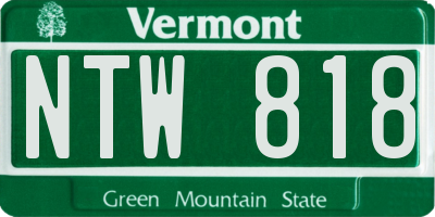 VT license plate NTW818