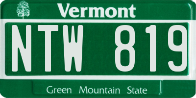 VT license plate NTW819