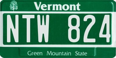 VT license plate NTW824