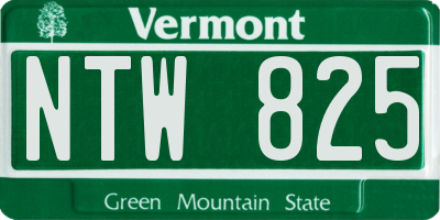 VT license plate NTW825