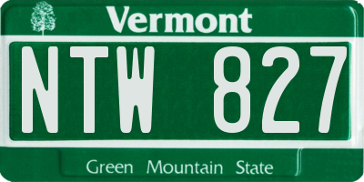 VT license plate NTW827
