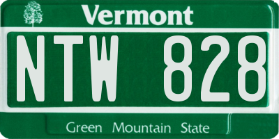 VT license plate NTW828