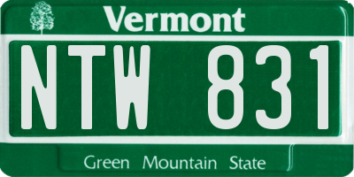VT license plate NTW831