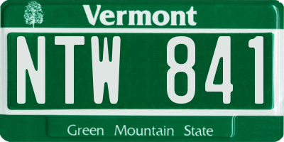 VT license plate NTW841