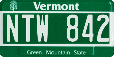 VT license plate NTW842