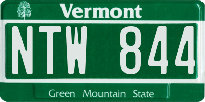 VT license plate NTW844