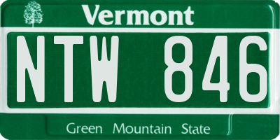 VT license plate NTW846