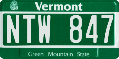VT license plate NTW847