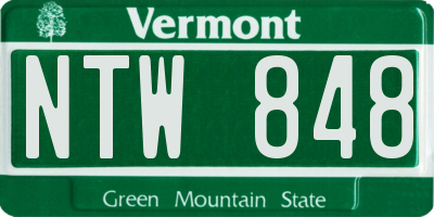 VT license plate NTW848