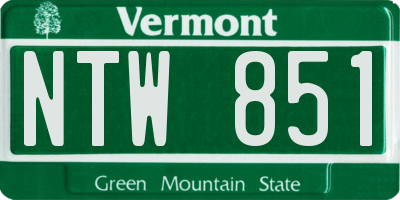 VT license plate NTW851