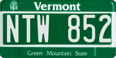 VT license plate NTW852