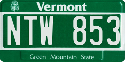 VT license plate NTW853