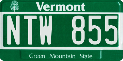 VT license plate NTW855