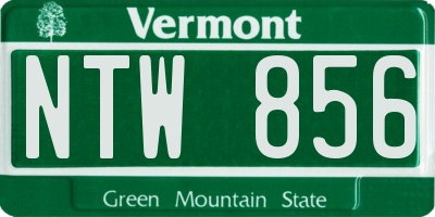 VT license plate NTW856