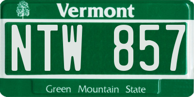VT license plate NTW857