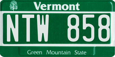VT license plate NTW858