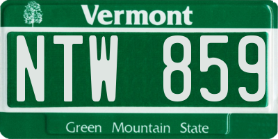 VT license plate NTW859