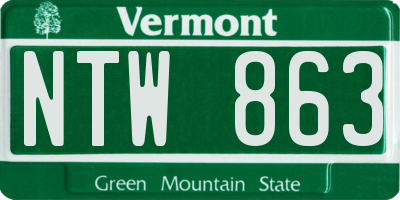 VT license plate NTW863