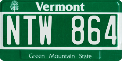 VT license plate NTW864
