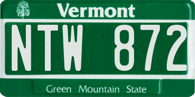 VT license plate NTW872