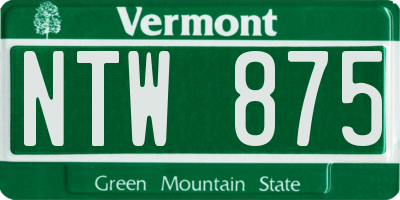 VT license plate NTW875