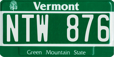 VT license plate NTW876