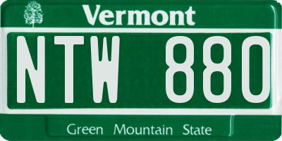 VT license plate NTW880
